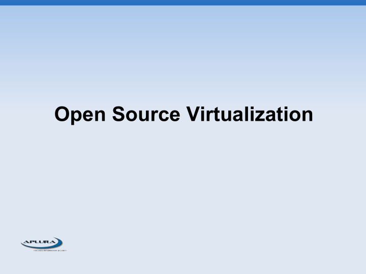 open source virtualization