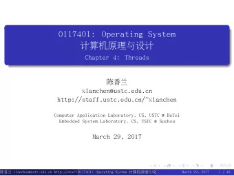 0117401: Operating System    Chapter 4: Threads