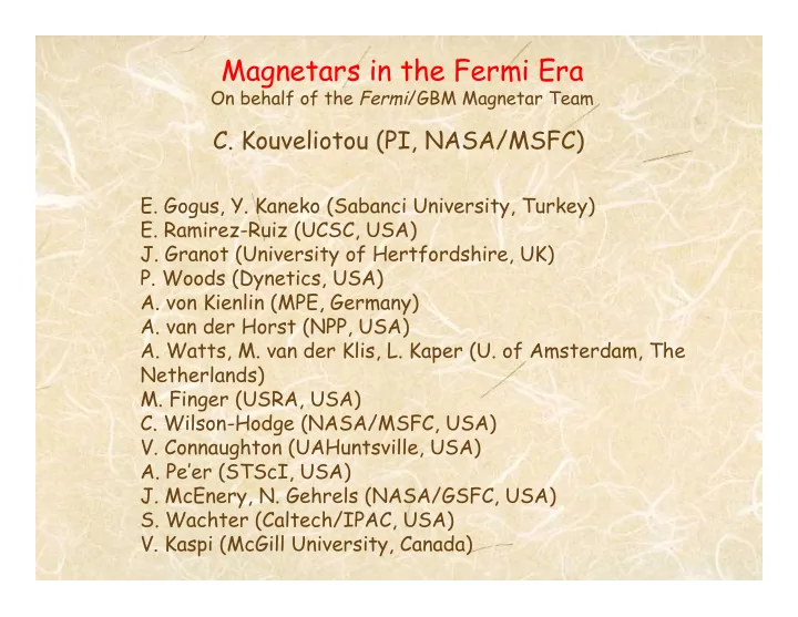 magnetars in the fermi era