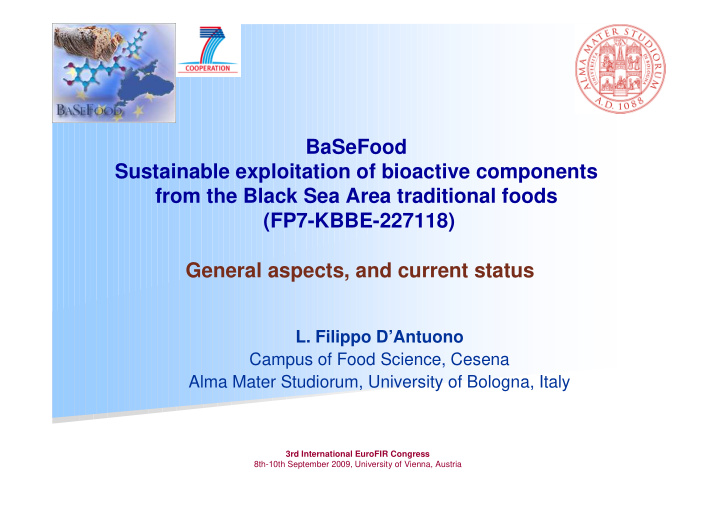 basefood sustainable exploitation of bioactive components