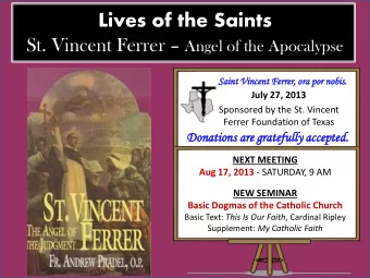 Lives of the Saints St. Vincent Ferrer  Angel of the Apocalypse  Sain  int  t Vince  ncent  nt