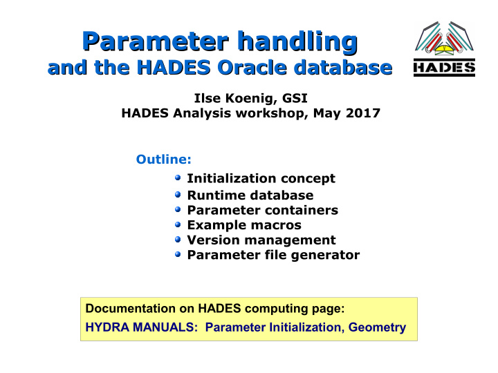 parameter handling parameter handling