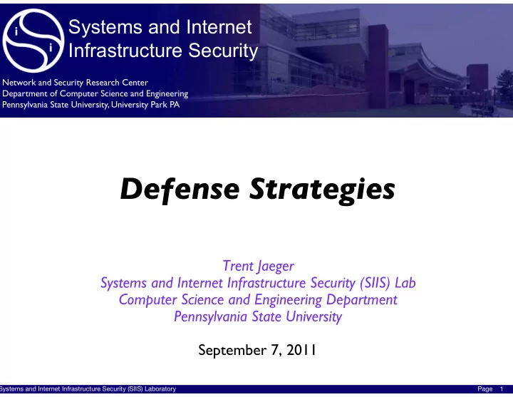 defense strategies