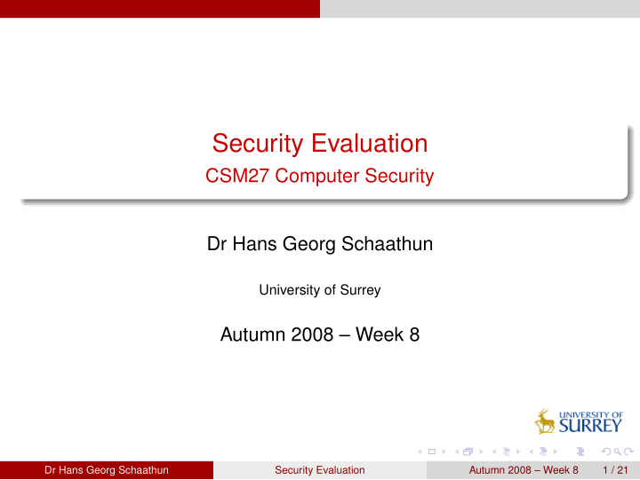 security evaluation