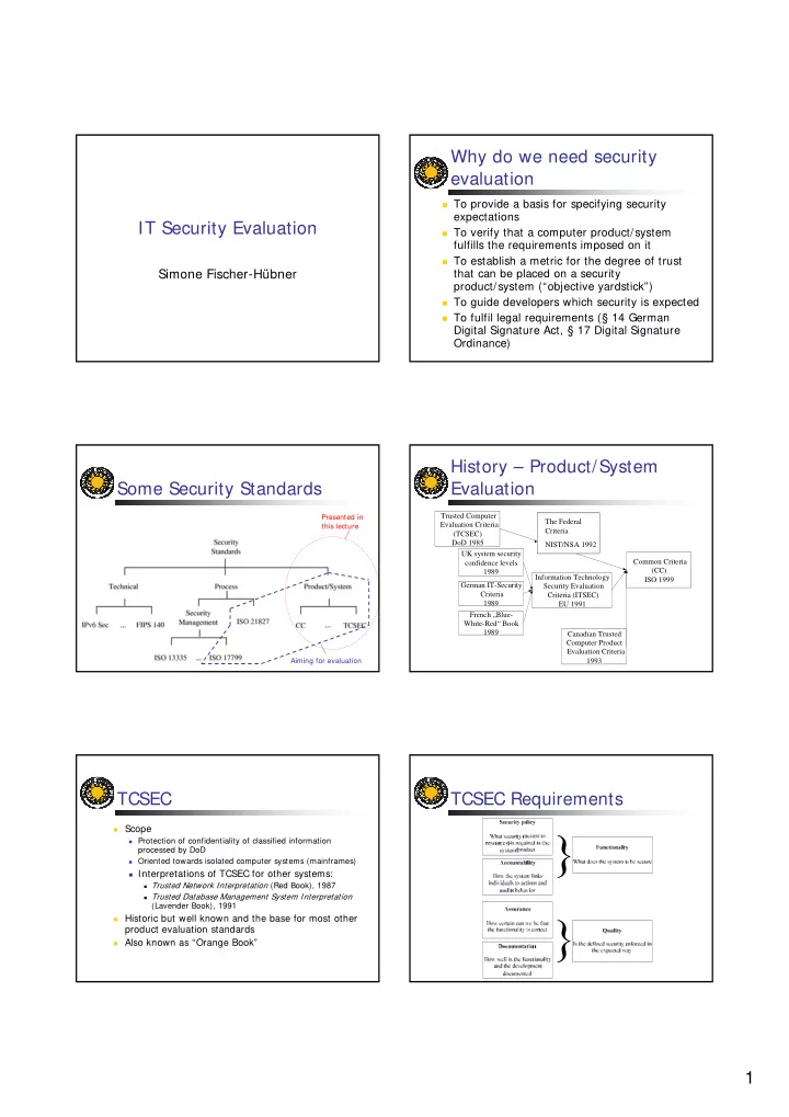 why do we need security evaluation