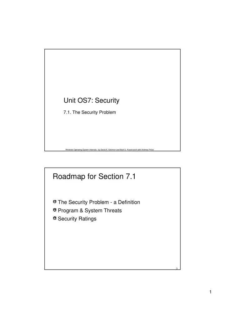 roadmap for section 7 1
