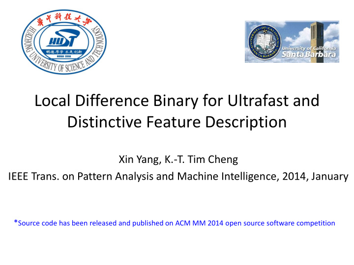 local difference binary for ultrafast and distinctive