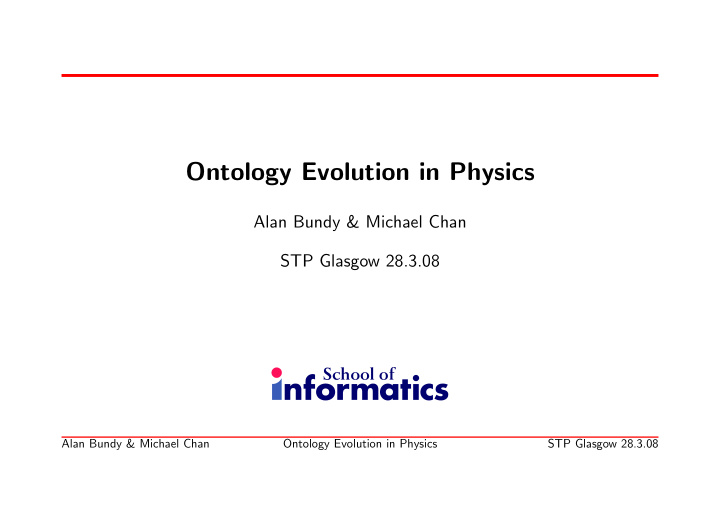 ontology evolution in physics