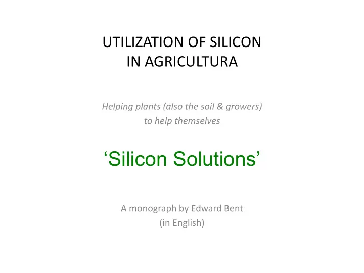 silicon solutions