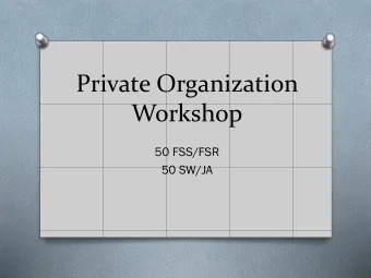 Workshop  50 FSS/FSR  50 SW/JA  Disclaimer O These slides are intended as a reference point only
