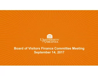 Board of Visitors Finance Committee Meeting  September 14, 2017  Agenda  ACTION ITEMS  TION ITEMS