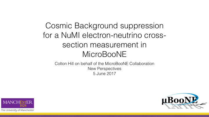 cosmic background suppression for a numi electron