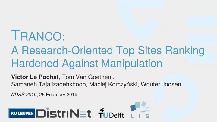 security researchers rely on top websites rankings