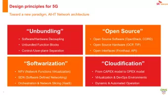 Open Source  Software/Hardware Decoupling  Open Source Software (OpenStack, CORD)