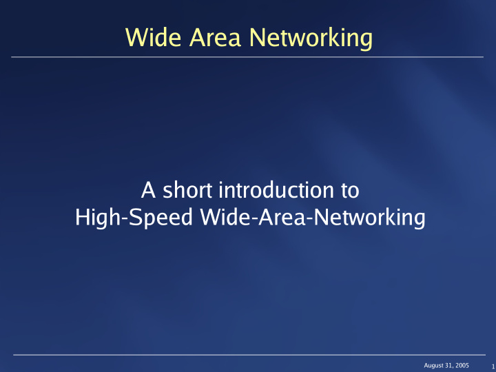 wide area networking