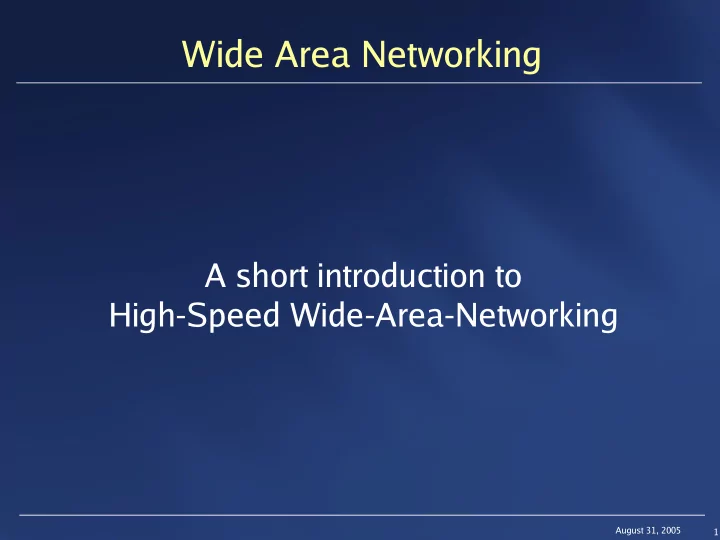 wide area networking