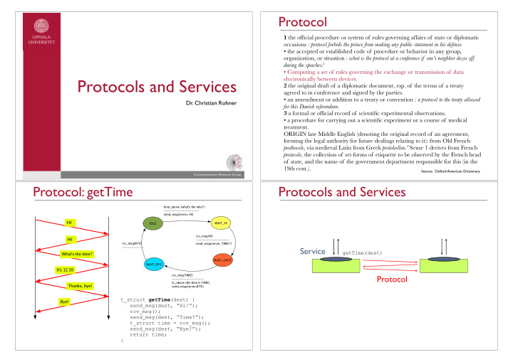 protocols and services