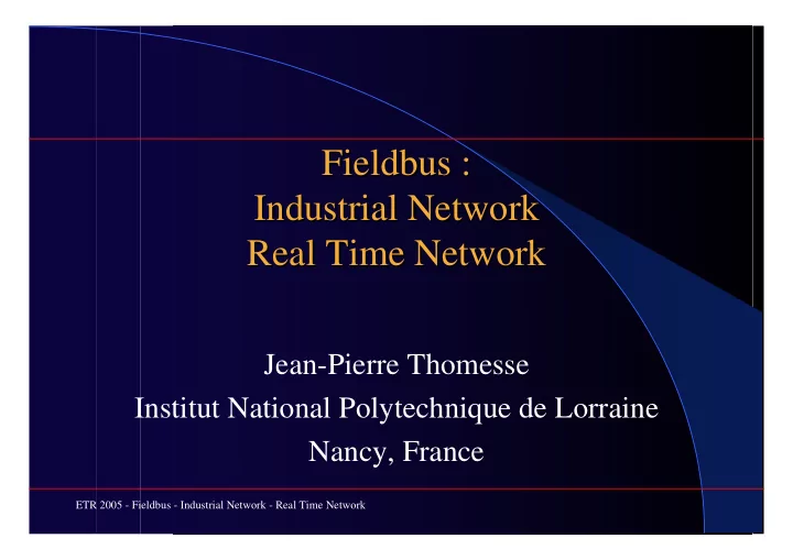 fieldbus fieldbus industrial network industrial network