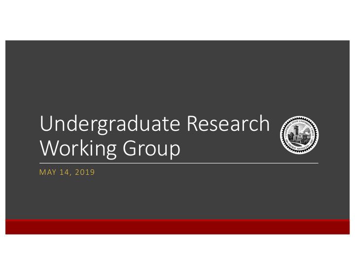 undergraduate research working group