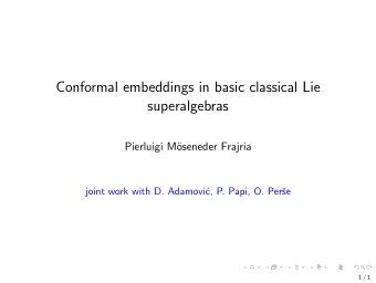 Conformal embeddings in basic classical Lie  superalgebras  Pierluigi M  oseneder Frajria  joint
