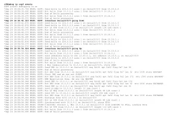 r2#debug ip ospf events  OSPF events debugging is on  *Sep 24 18:56:35.764 KRSK: OSPF: Send hello