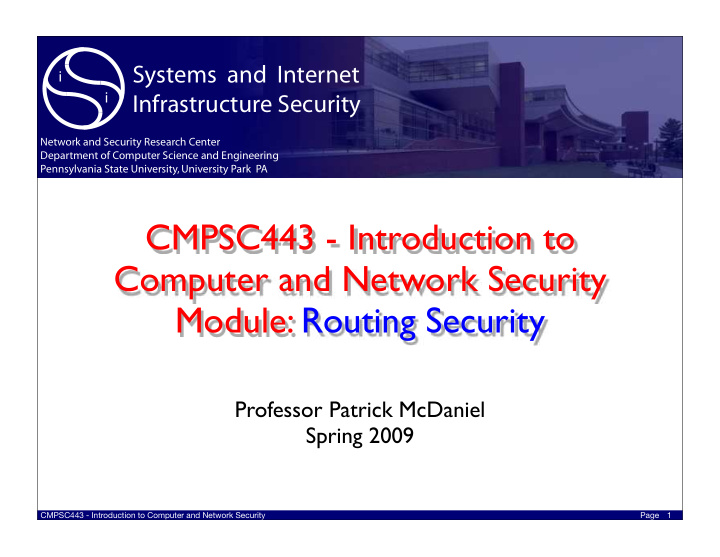 cmpsc443 introduction to computer and network security