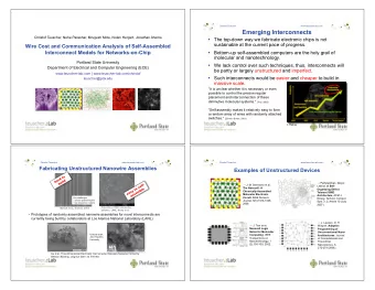 Emerging Interconnects  Christof Teuscher, Neha Parashar, Mrugesh Mote, Nolan Hergert, Jonathan