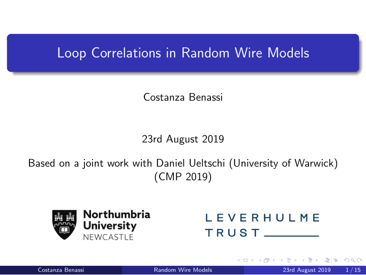 loop correlations in random wire models