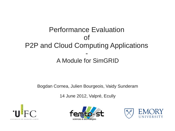 performance evaluation of p2p and cloud computing