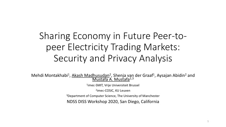 peer electricity trading markets