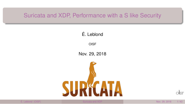 suricata and xdp performance with a s like security