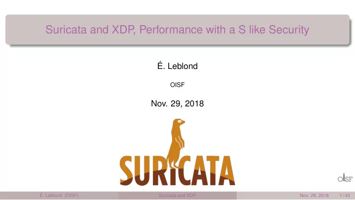 suricata and xdp performance with a s like security