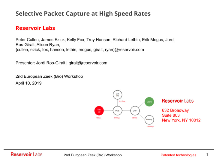 selective packet capture at high speed rates