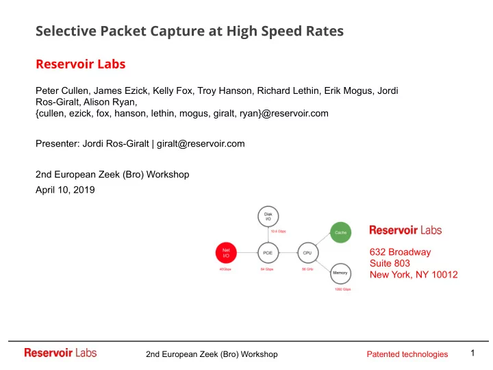 selective packet capture at high speed rates