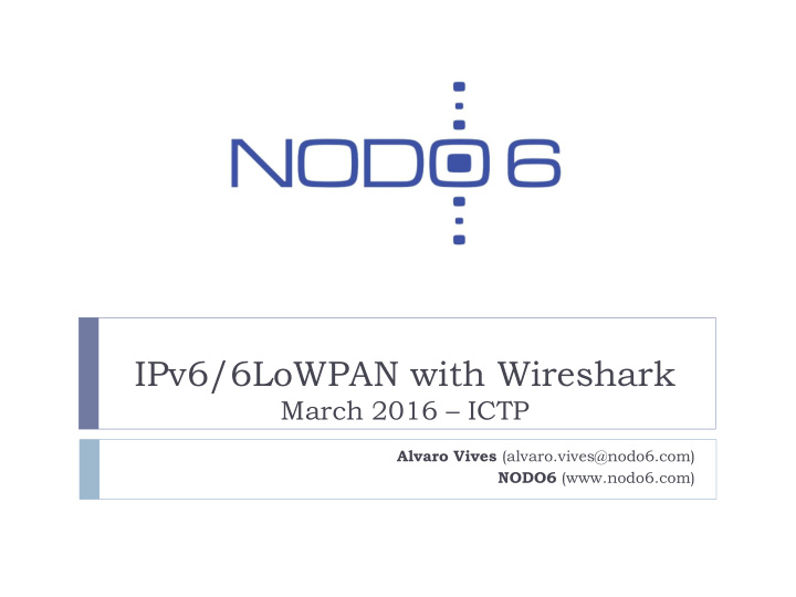 ipv6 6lowpan with wireshark
