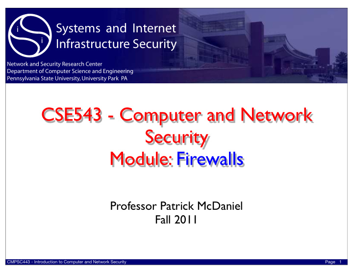 cse543 computer and network security module firewalls