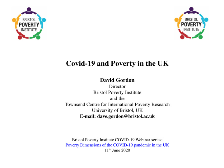covid 19 and poverty in the uk