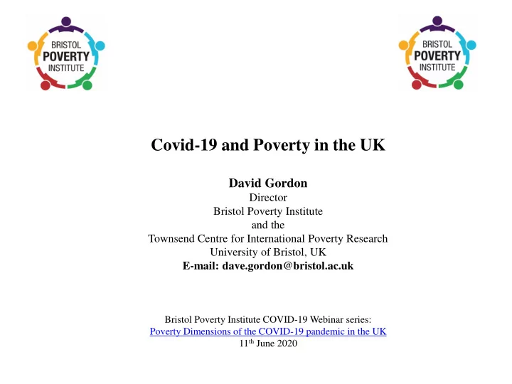 covid 19 and poverty in the uk