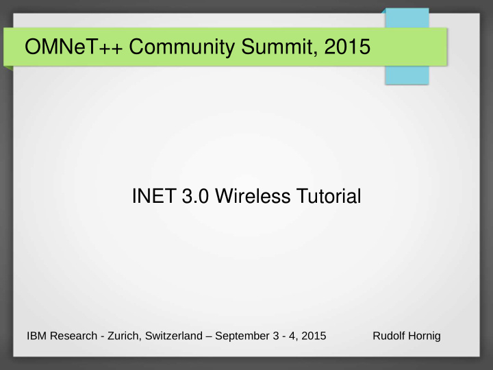 omnet community summit 2015