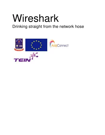 Wireshark  Drinking straight from the network hose  Wireshark  Drinking straight from the network