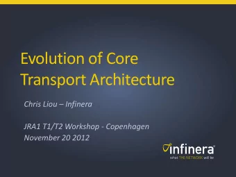 Transport Architecture Chris Liou  Infinera  JRA1 T1/T2 Workshop - Copenhagen  November 20 2012