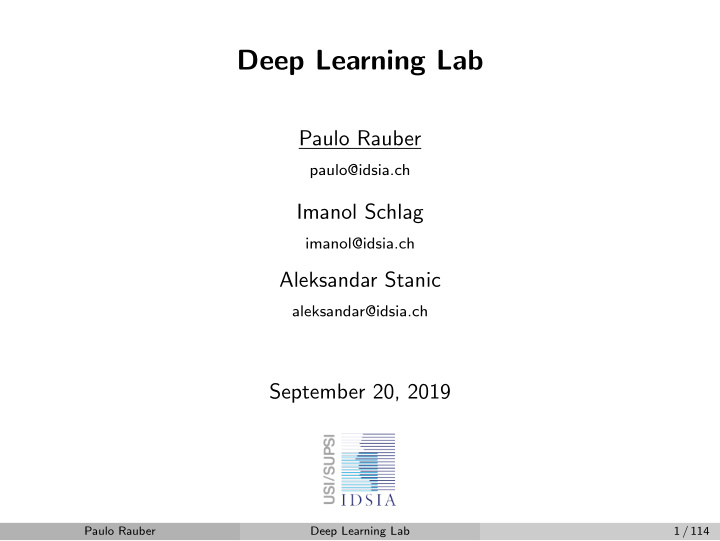 deep learning lab