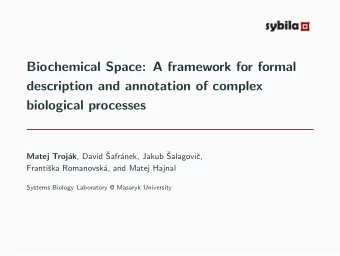Biochemical Space: A framework for formal  description and annotation of complex  biological