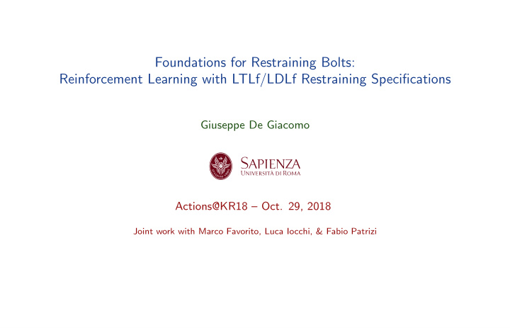 foundations for restraining bolts reinforcement learning