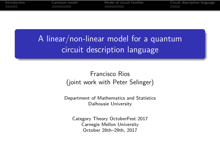 a linear non linear model for a quantum circuit