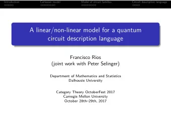 A linear/non-linear model for a quantum  circuit description language  Francisco Rios  (joint work