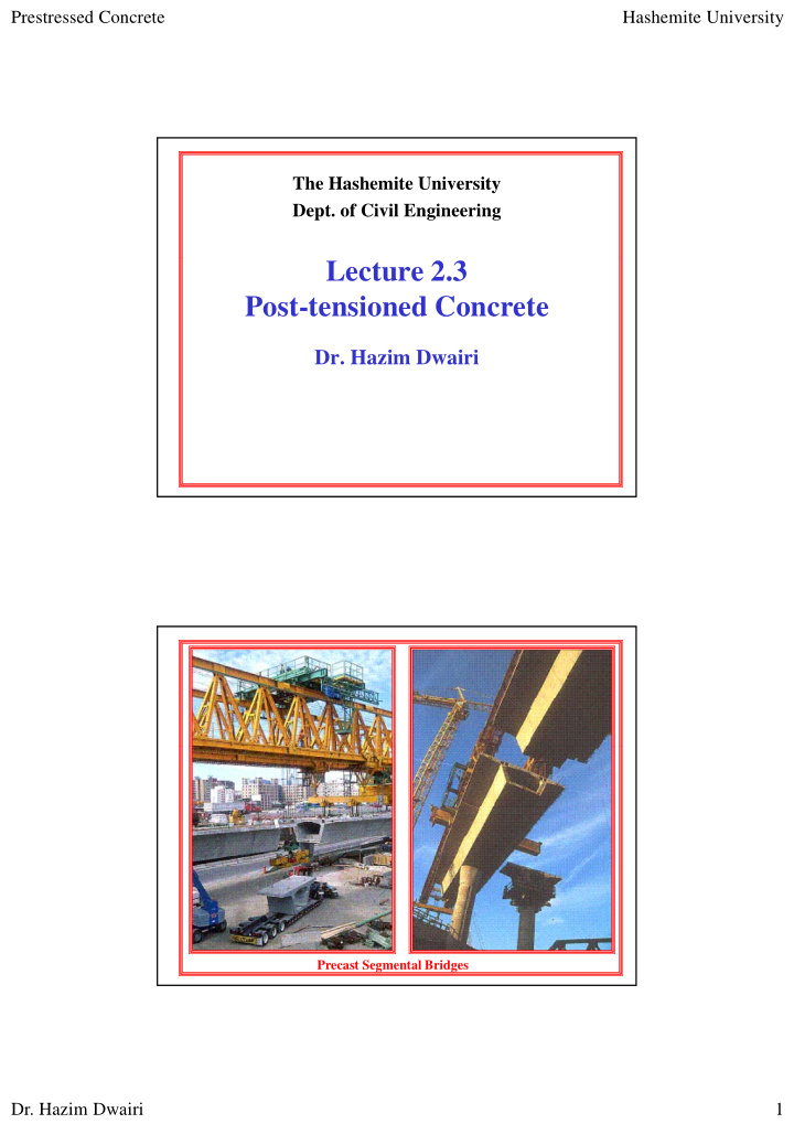 lecture 2 3 post tensioned concrete