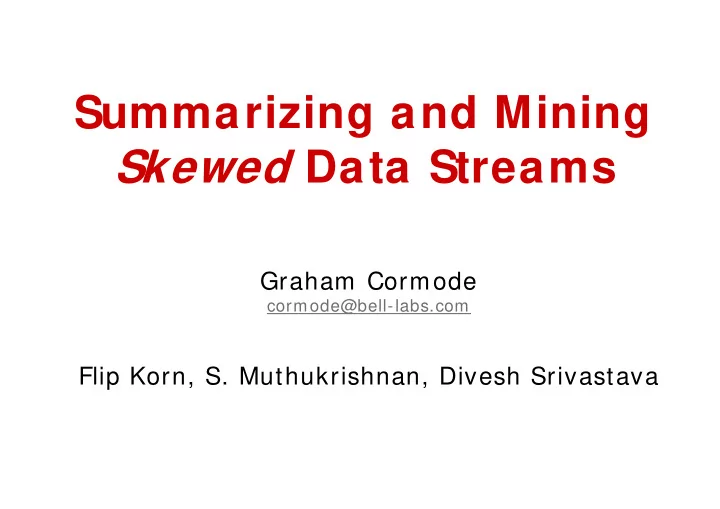 data streams