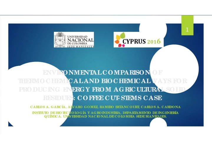 e nvironme nt al comparison of t he rmoche mical and