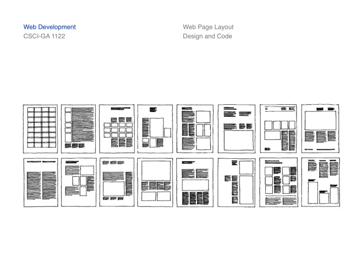 web development web page layout csci ga 1122 design and